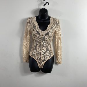 LACE ME NUDE BODYSUIT